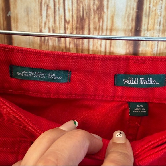 Wild Fable Women’s Low Rise Baggy Rigid Red Jeans 31” Inseam Size 4 - Picture 7 of 11